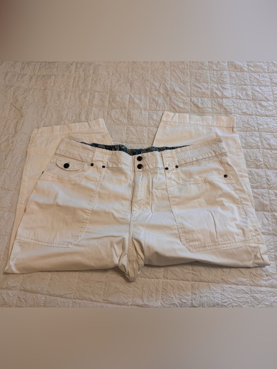 Cato Denim - Cato White Shorts with Teal & Gold Paisley Waistband
